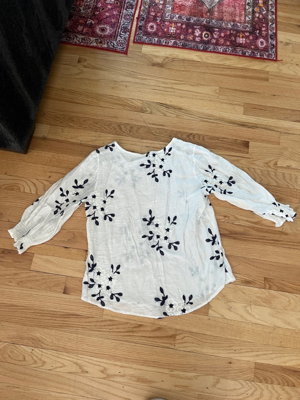 Light Blue Floral Embroidered Women’s Top